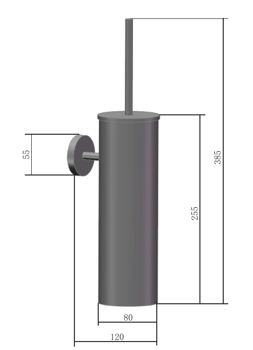 Saniclear Nero mat zwart toilet accessoire set incl toiletborstel, rolhouder en haak