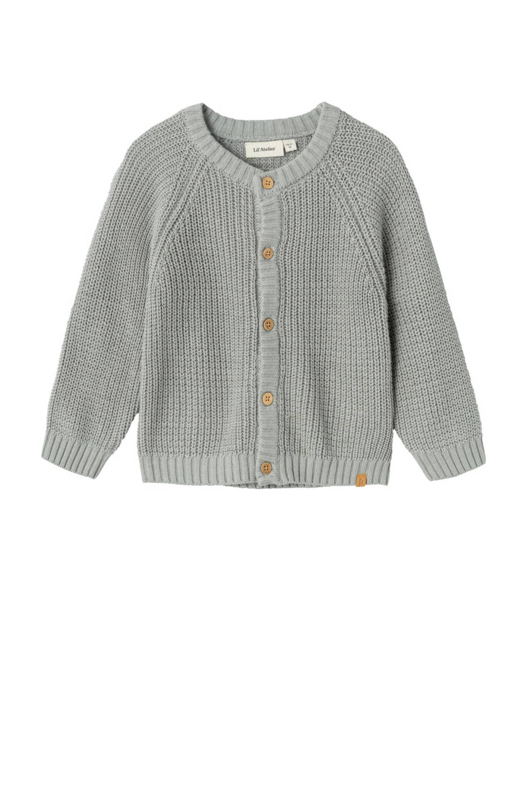LIL' ATELIER gebreid vest NMNEMLEN grijs