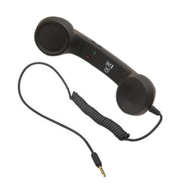 Retroheadset Telefon 3,5mm Svart