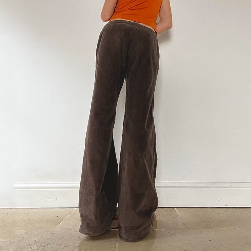 BrickBlack - Corduroy broek met wijde pijpen en middelhoge taille