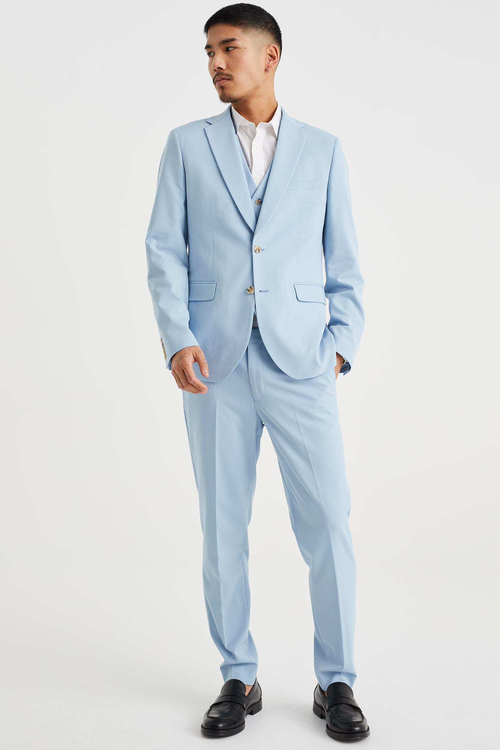 slim fit blazer Fundamentals Lichtblauw