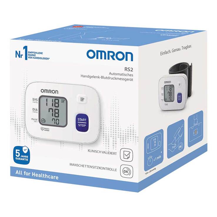 Omron RS2 Handgelenk Blutdruckmessgerät Hem-6161-D, 1 St