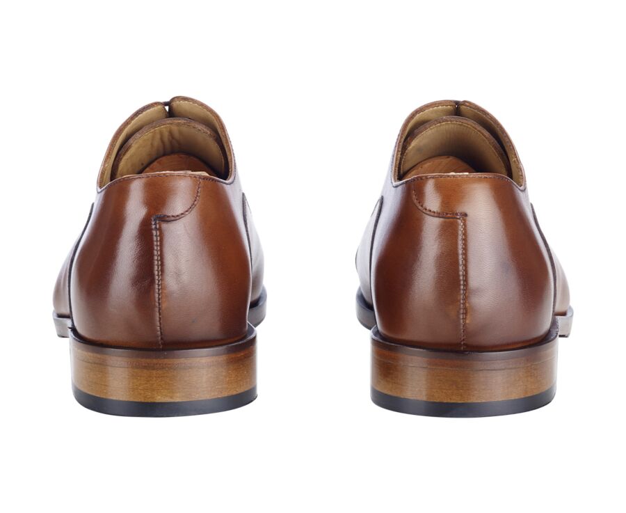 Richelieu homme Cognac Patiné semelle cuir - GRAKLEY