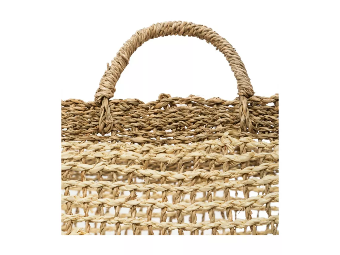 Set de 3 Paniers de rangement carré en Osier tressé et ajouré