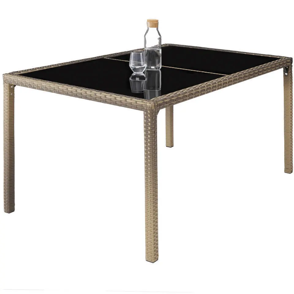tectake - tuinset Porto 6   1 - wicker - natuurkleur