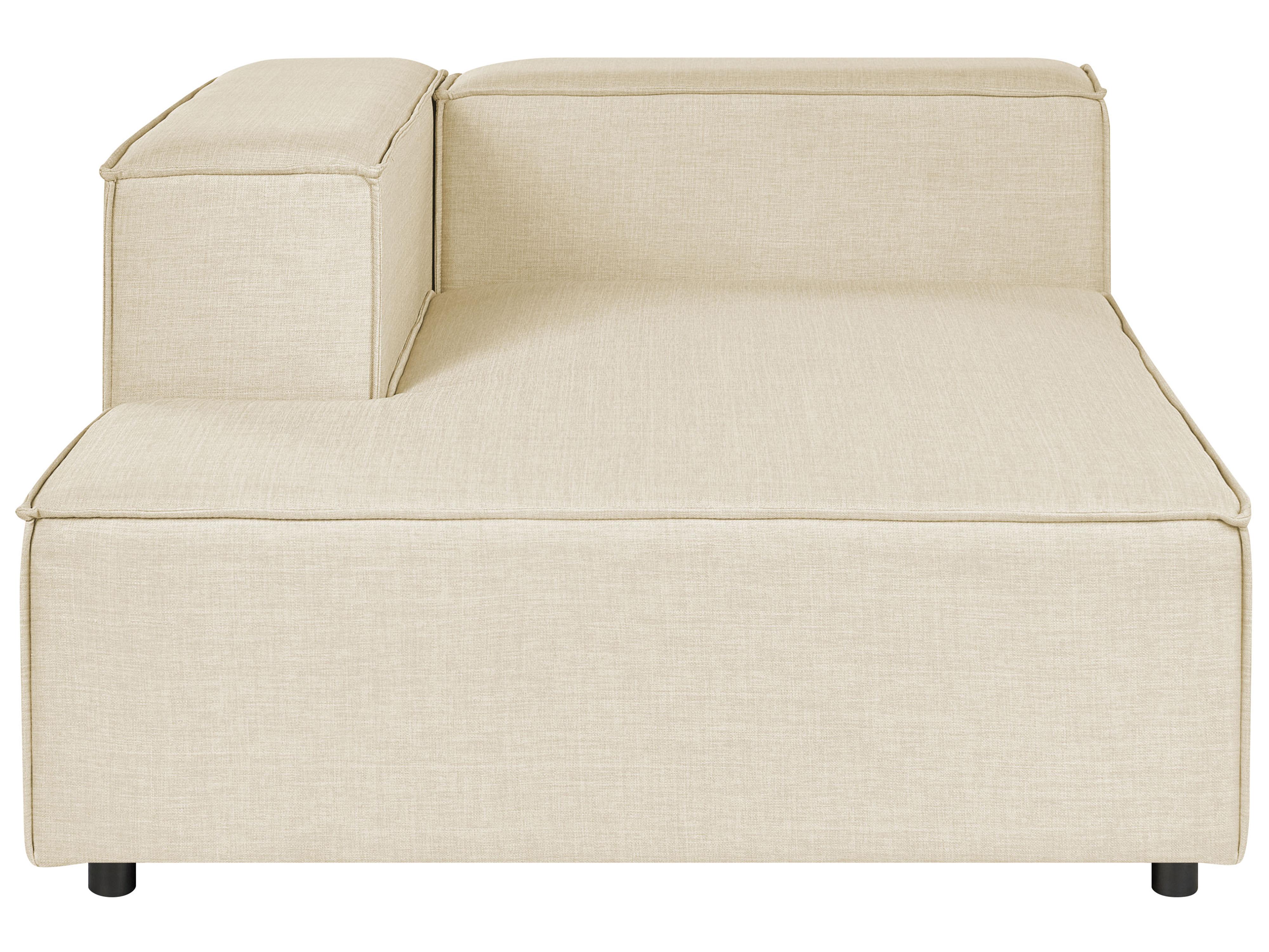 Modulaire hoekbank 3-zits APRICA Kunstlinnen Beige rechtszijdig