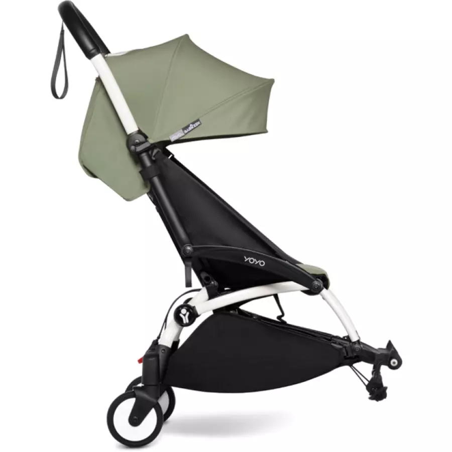 BABYZEN Kinderwagen YOYO 6+ connect White mit Textilset Olive