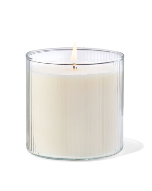 bougie parfumée en verre strié Ø 10 x 10 lin