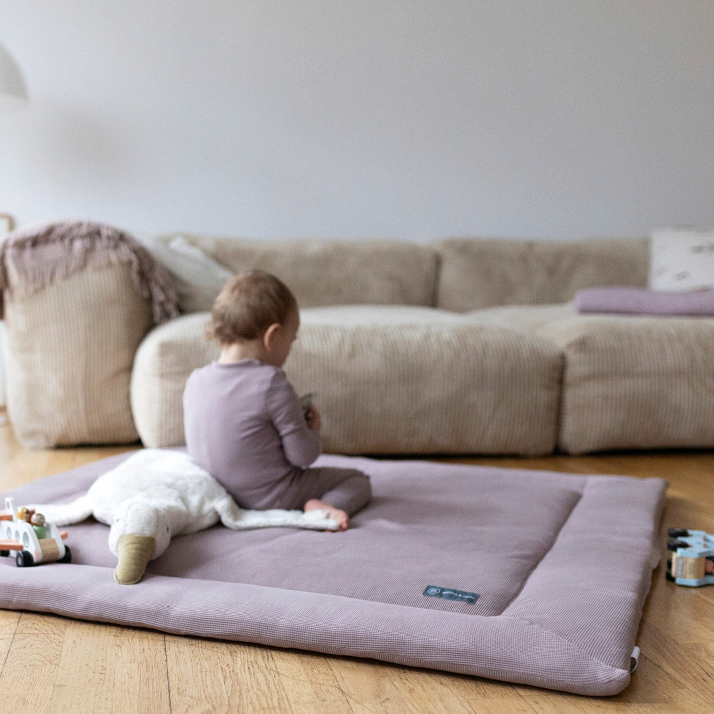 emma & noah Krabbeldecke Mini Piqué 120x120 cm Essential Berry