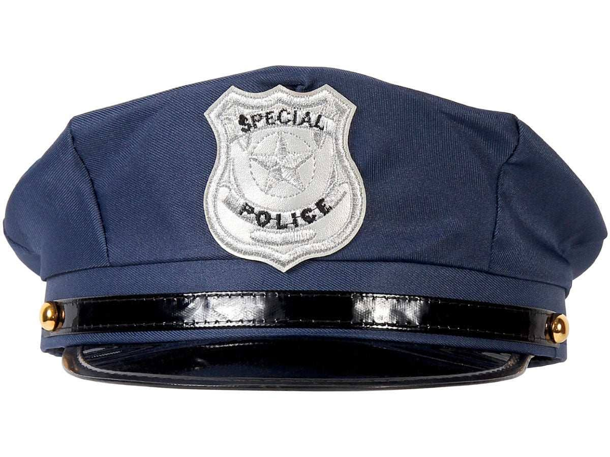 Polizei Mütze Fasnachts Hut Kostüm Zubehör Motto Party Accessoire Halloween Foto Requisite - Blau