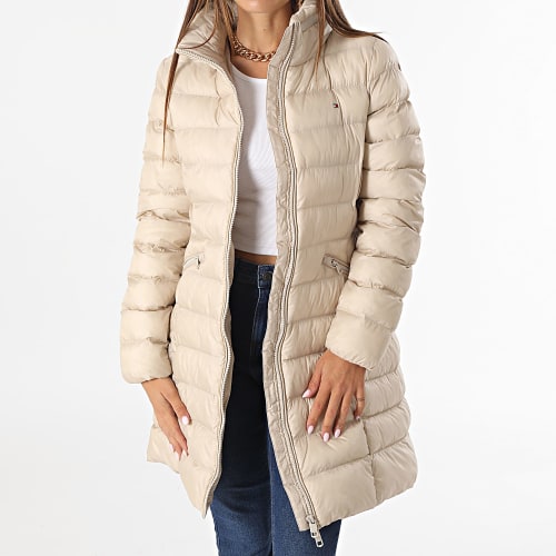 Doudoune Capuche Longue Femme Global Stripe 9221 Beige