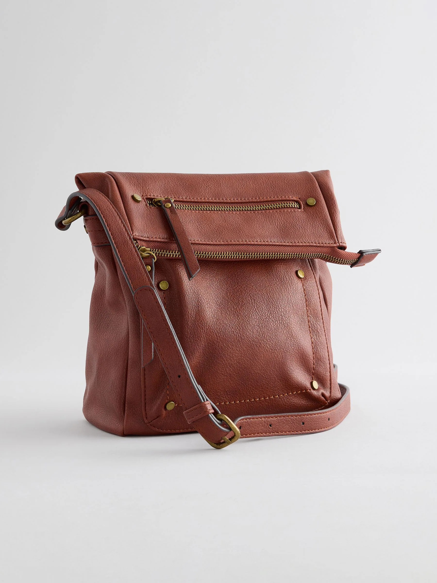 Lichtbruin - Gewassen messenger-tas