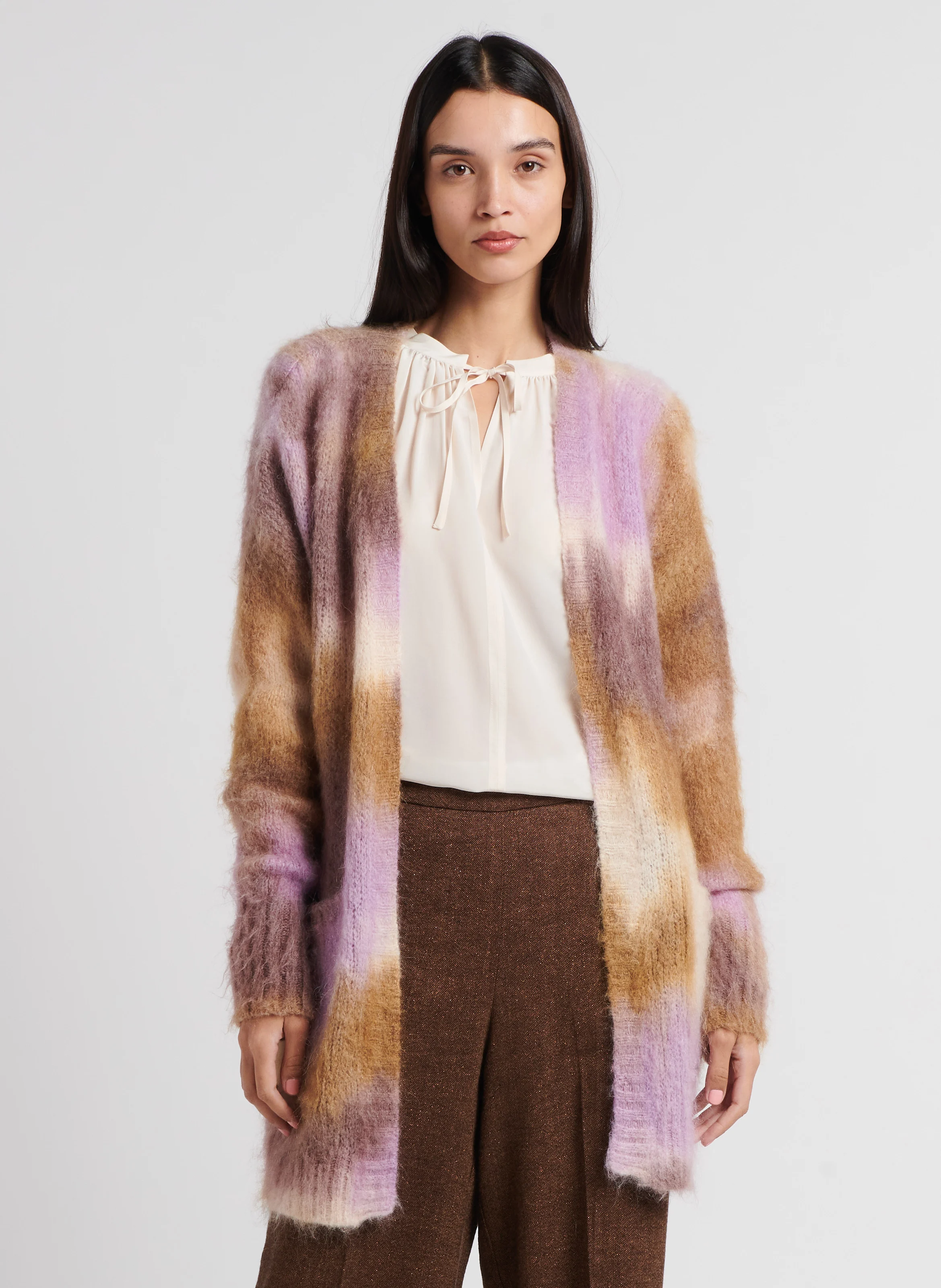 CARISSA - Gilet long ample | Violet