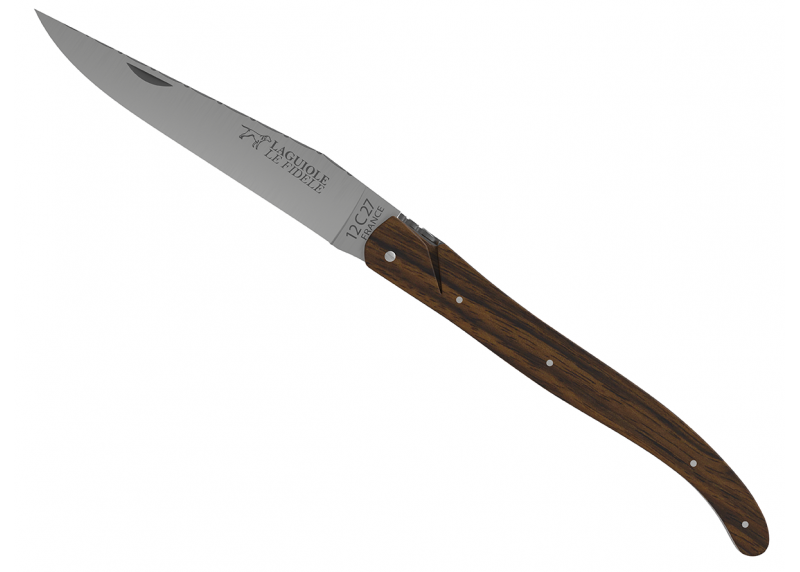 Couteau Laguiole ressort forgé Plein Manche en bois de noyer