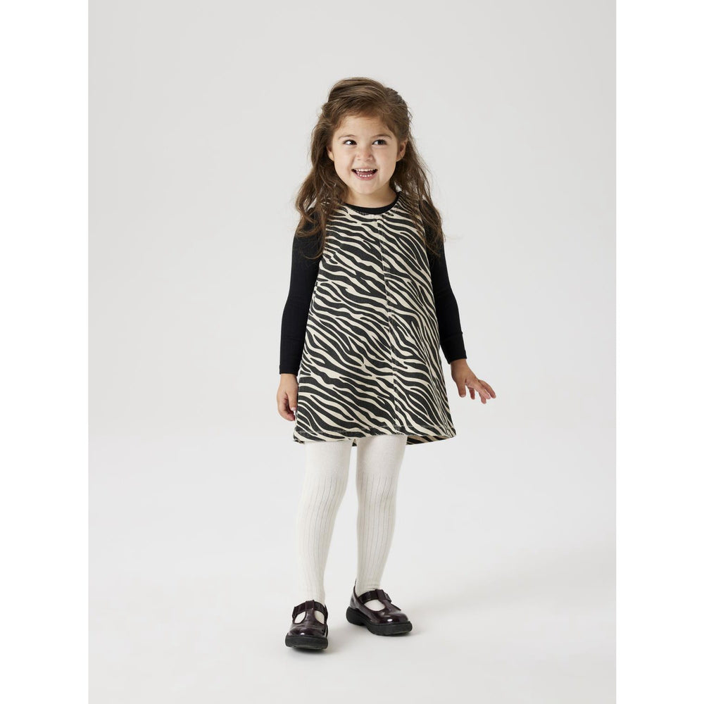 Køb Name It Cement Black Zebra Zebra Twill Spencer Kjole
