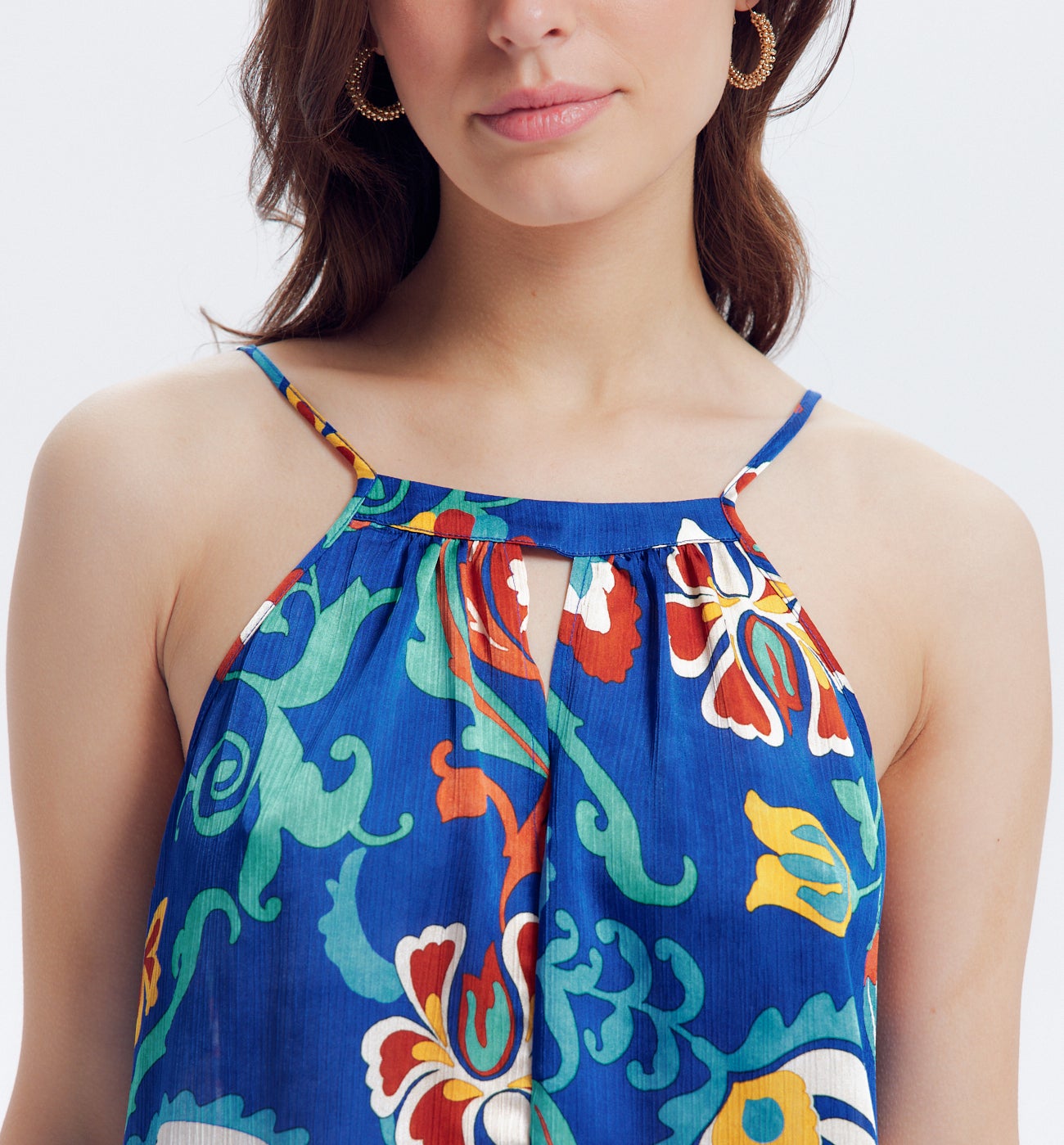 Top foulard imprimé Femme - Imprimé bleu