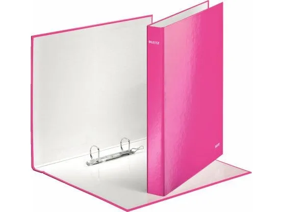 Leitz WOW - Ringbind - rygbredde: 40 mm - for A4 Maxi - kapacitet: 250 ark - pink metallisk