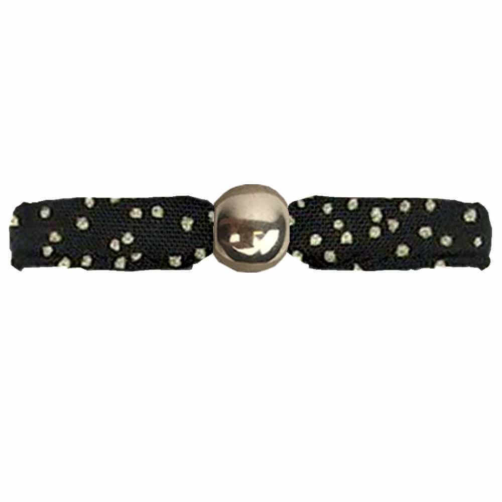Bracelet Tissu Lisa Noir Pailleté