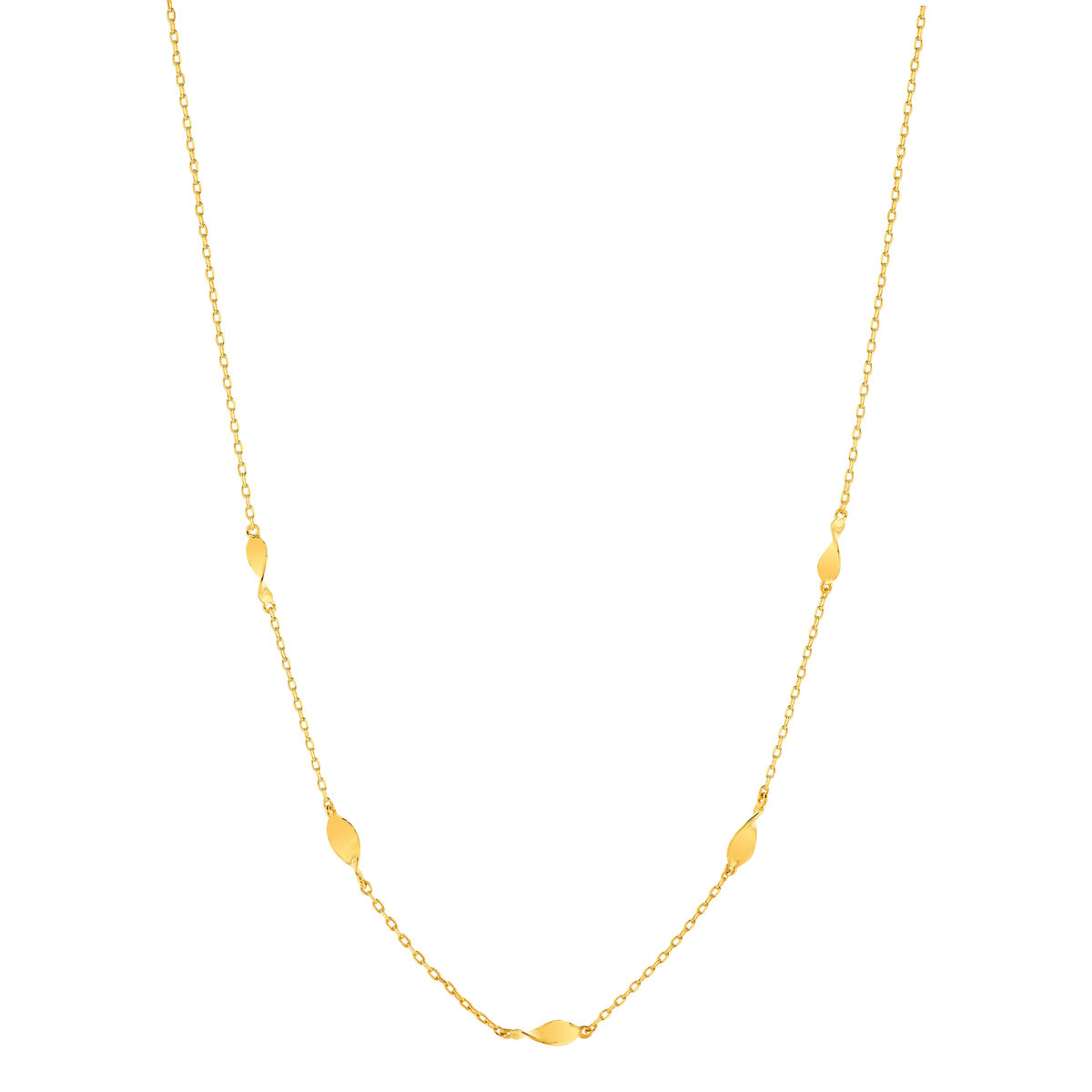 Collier plaqué or 48 cm motif torsadés