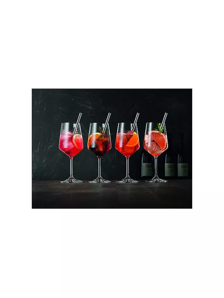 NACHTMANN Cocktailglas Set 9tlg mit 4 Trinkhalme TASTE GOOD transparent