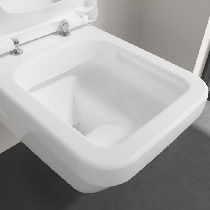 Villeroy & Boch Architectura randloos toilet CeramicPlus rechthoekig met AntiBac wit glans