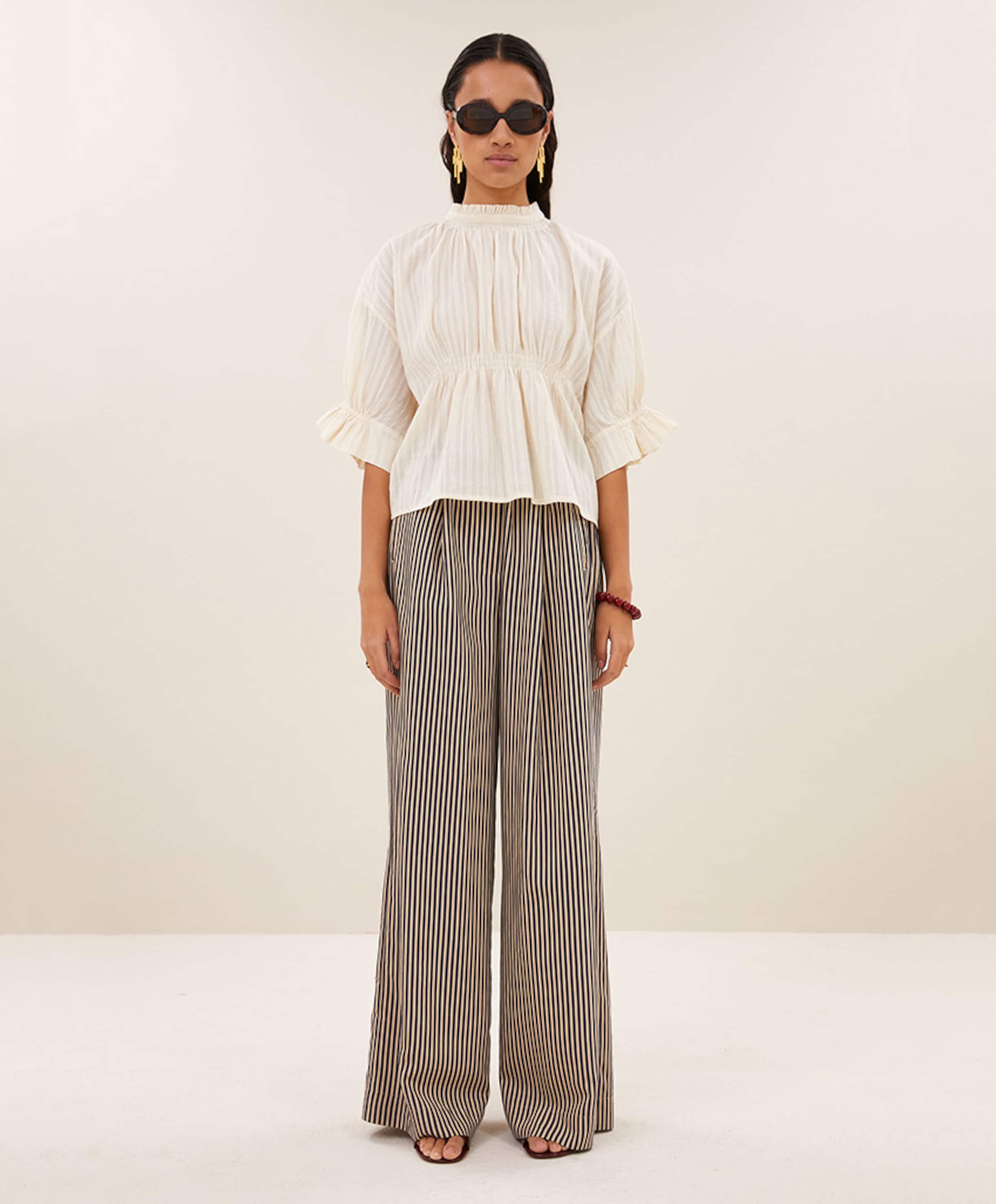 by-bar Dames blouse beige