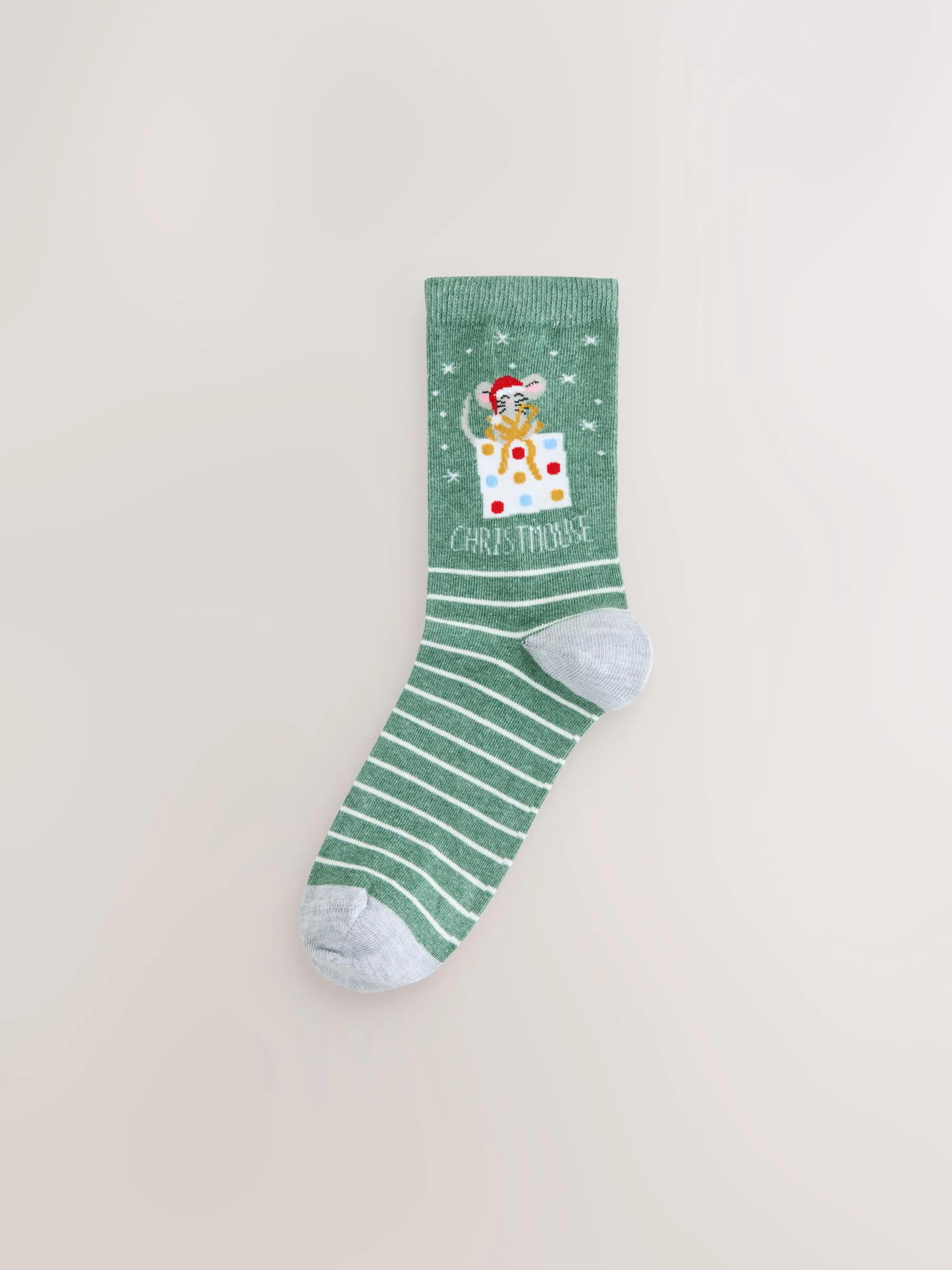 Kerstmis Karakter Slogan - Set van 4 paar enkelsokken