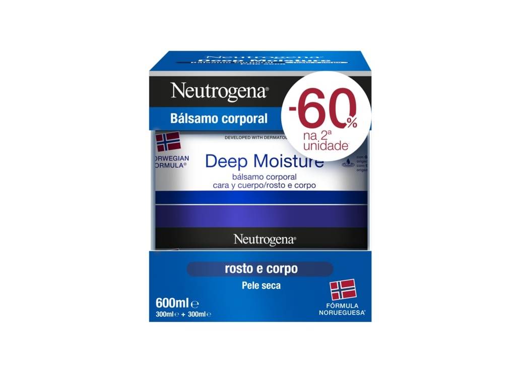 BALSAMO CORPORAL NEUTROGENA HIDRATACAO 2X300ML -60% DESCONTO 2ªUNIDADE