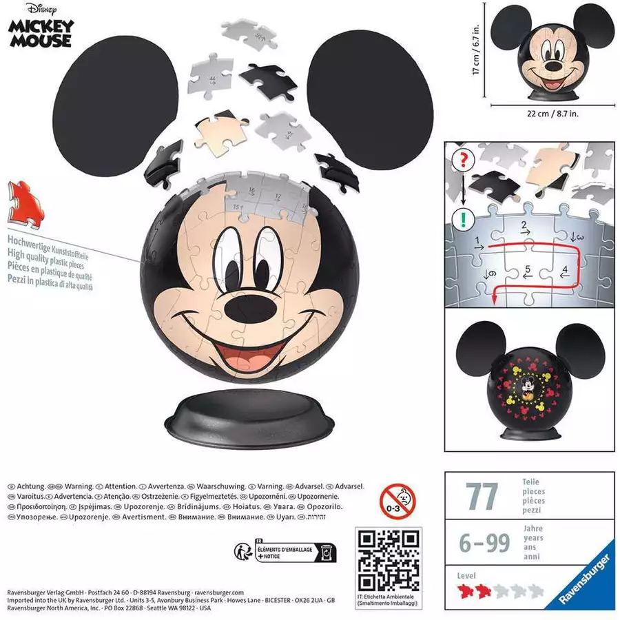 Ravensburger  Mickey Mouse Puzzle-Ball mit Ohren bunt