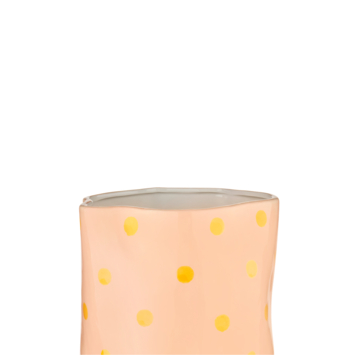 Vaas roze met oranje stippen