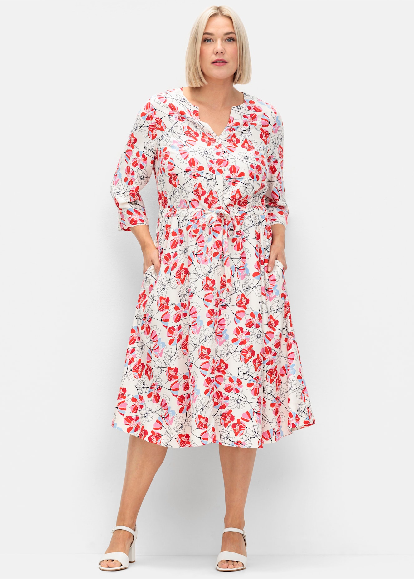 Sheego Druckkleid »Kleid« Eingrifftaschen