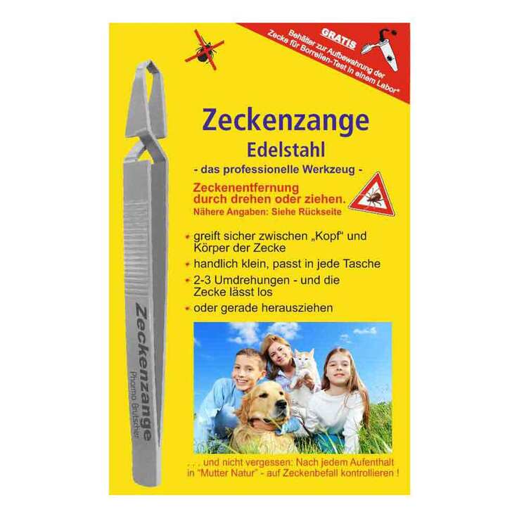 Zeckenzange Chirurgenstahl geriffelt, 1 St