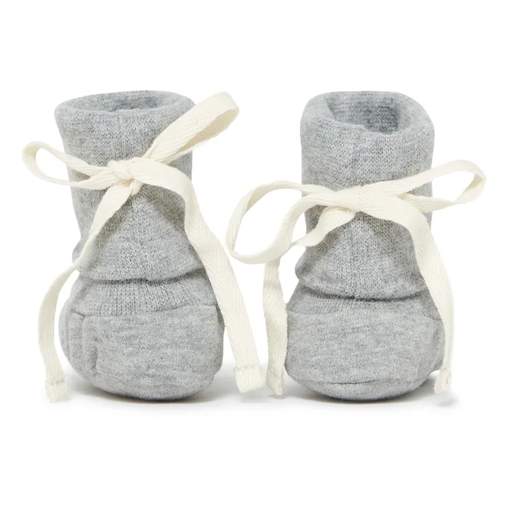 Gray Label Chaussons Baby Ribbed Coton Bio | Gris