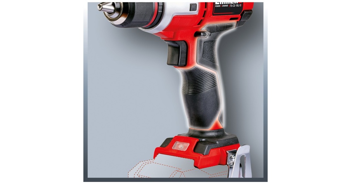 EINHELLAccu boor-/schroefmachine TE-CD 18 Li E Solo schroeftol  (Rood/zwart, Accu en oplader niet inbegrepen)