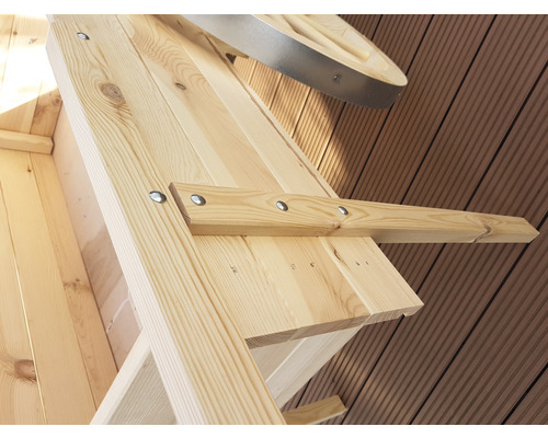 Marktwagen zonder luifel 173 x 82 x 80 cm, natuurlijk hout