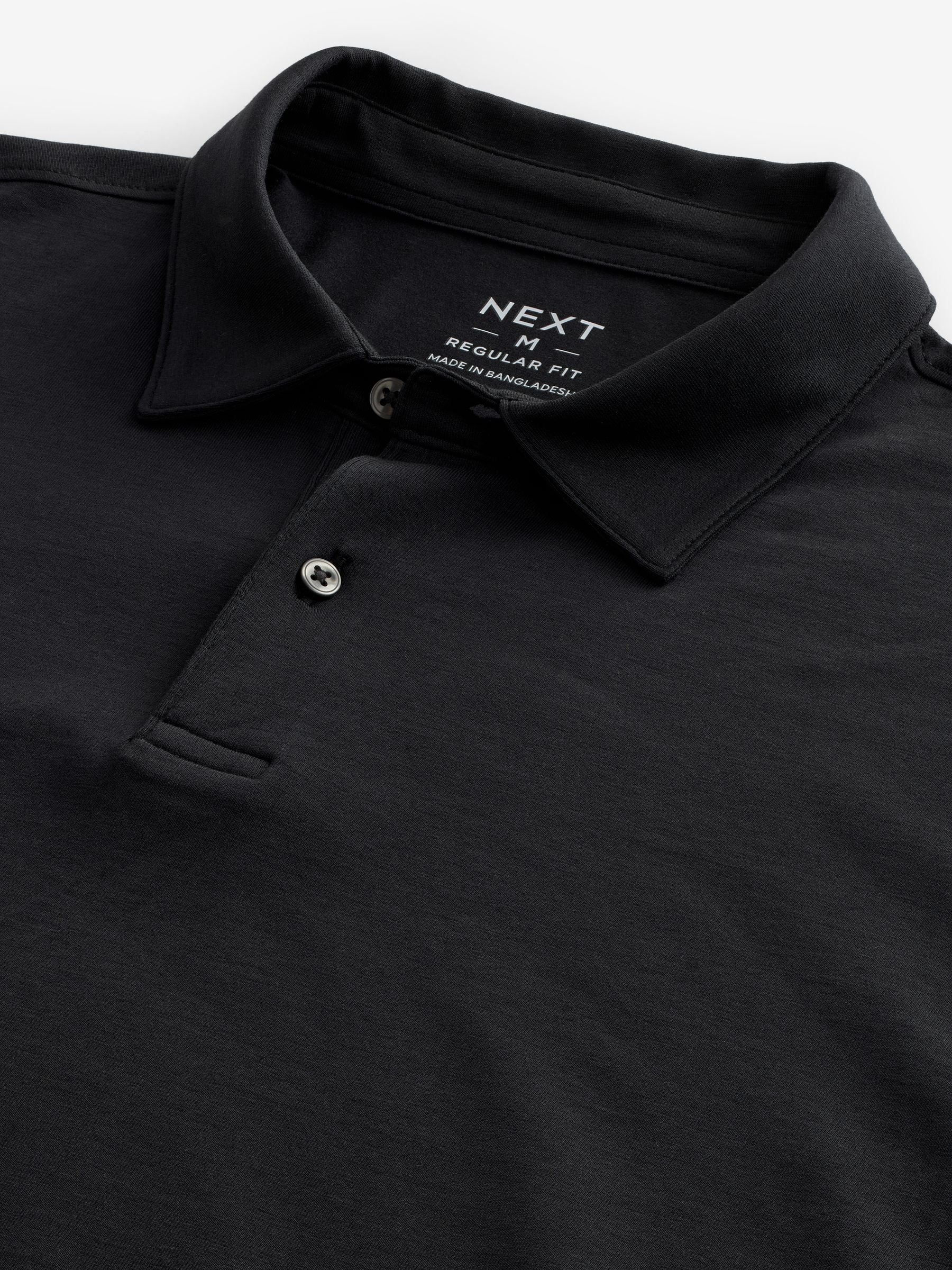 Zwart - Set van 3 jersey poloshirts met korte mouwen