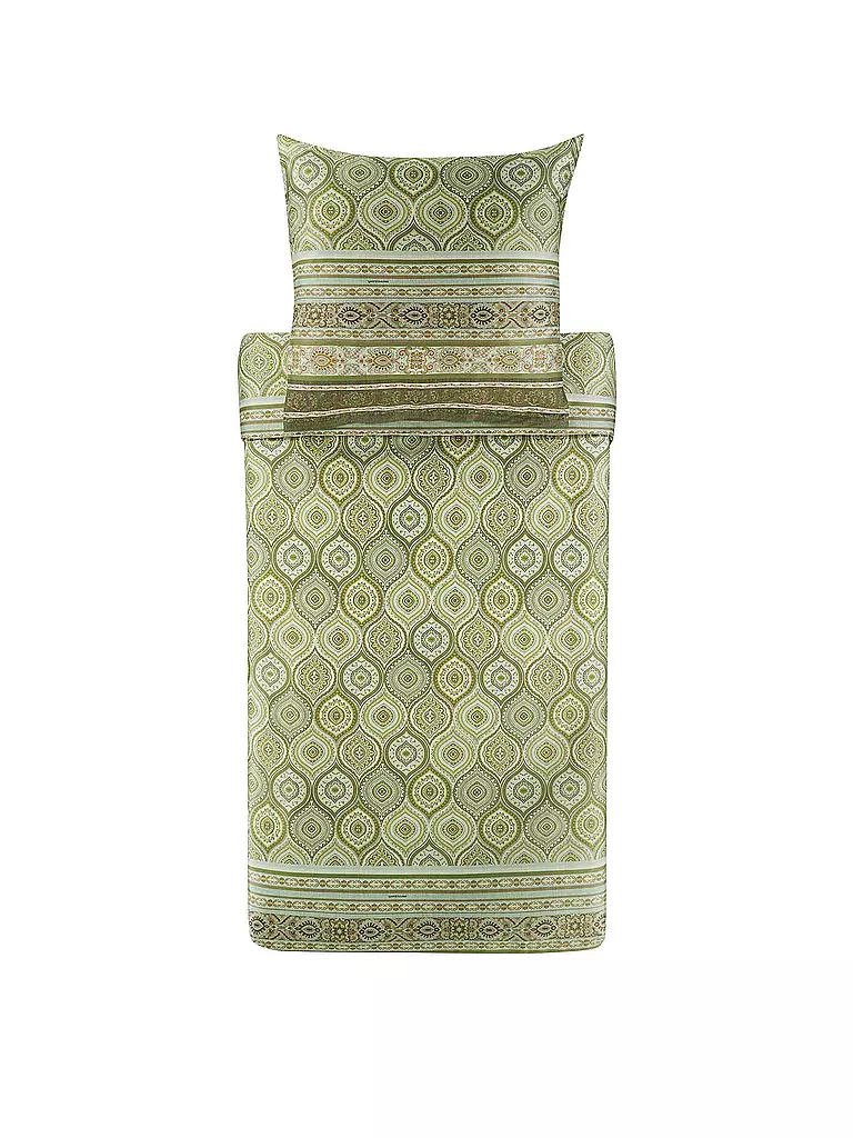 BASSETTI Satin Bettwäsche HANBURY 70x90cm/140x200cm Gruen grün