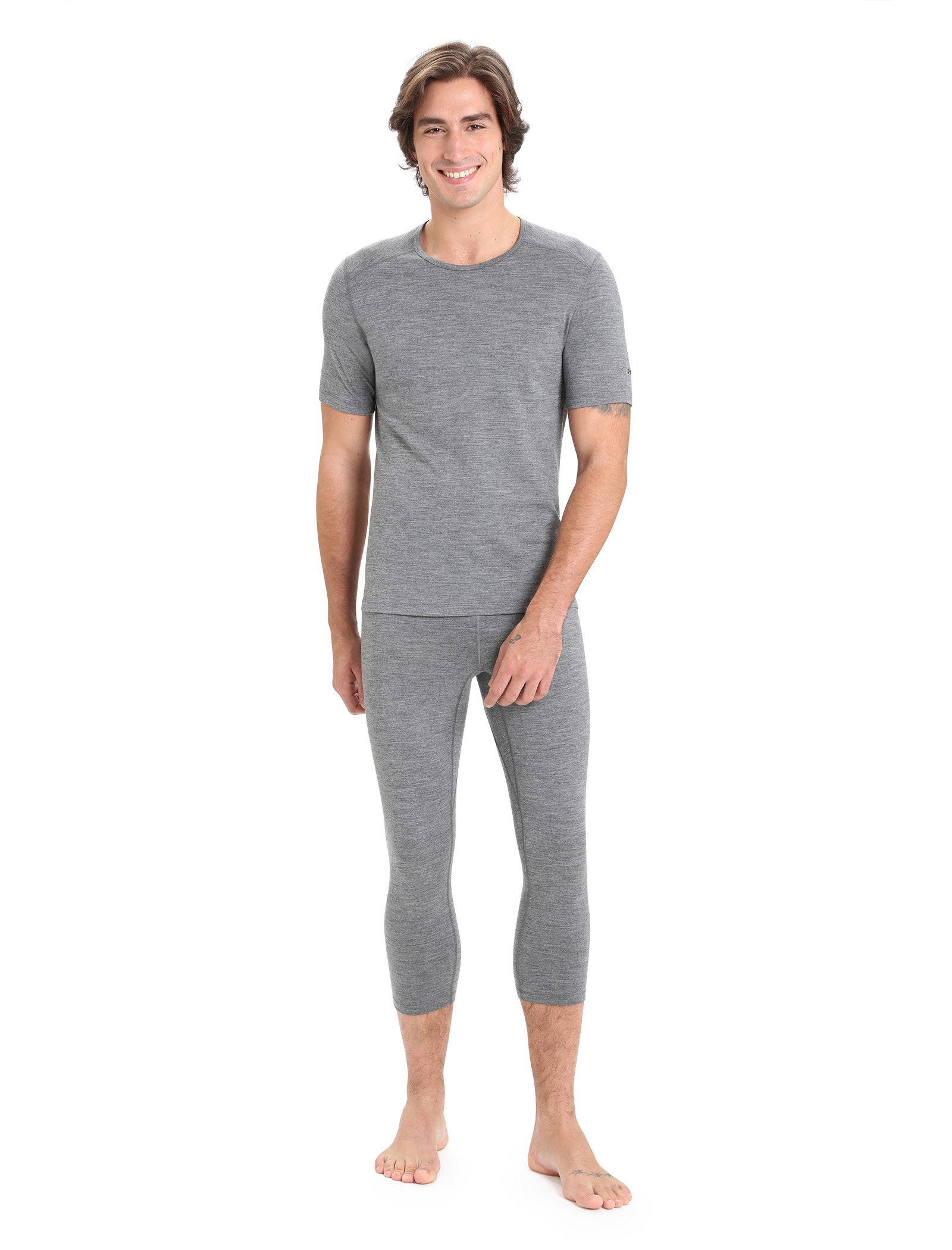 Merino 200 Oasis SS Crewe Thermal Top Herre 013/Gritstone Heather