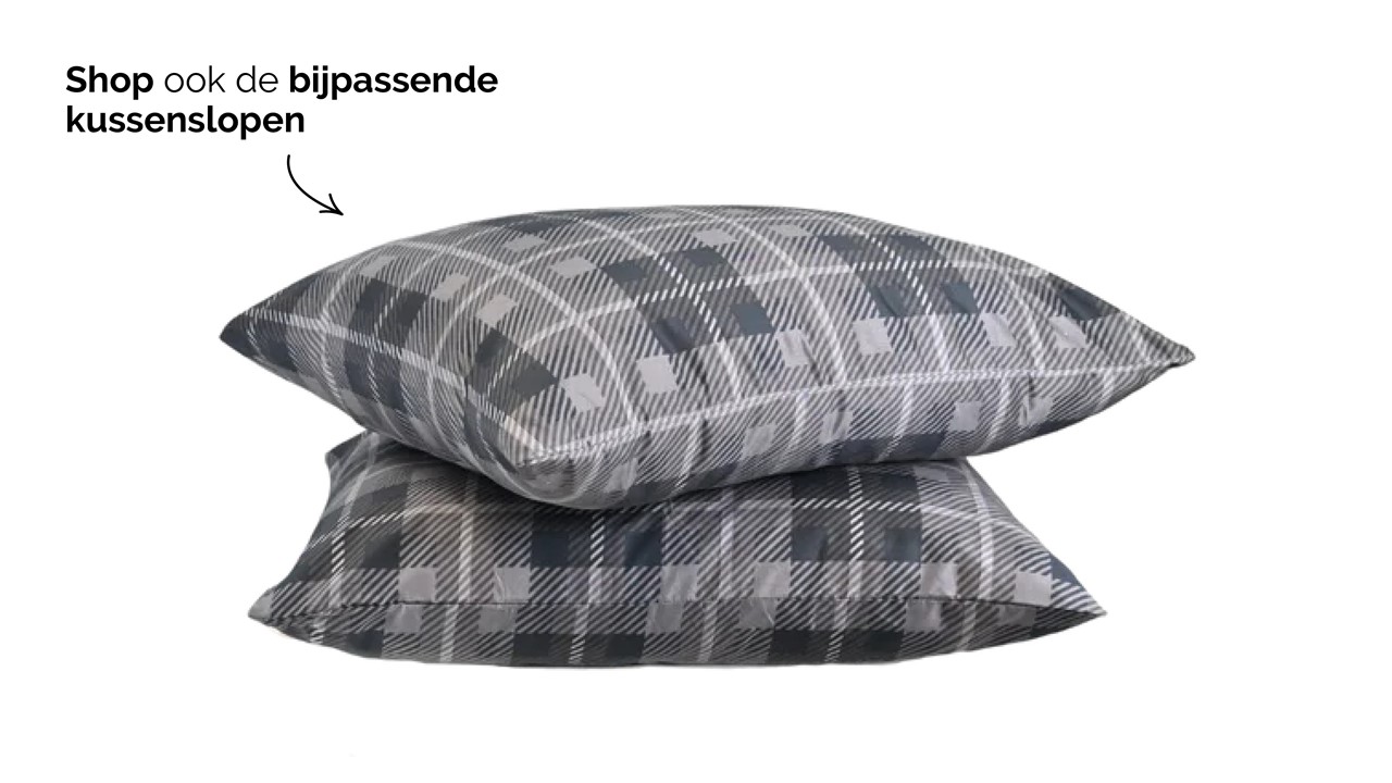 HappyBed Grey Tartan - dekbed zonder overtrek