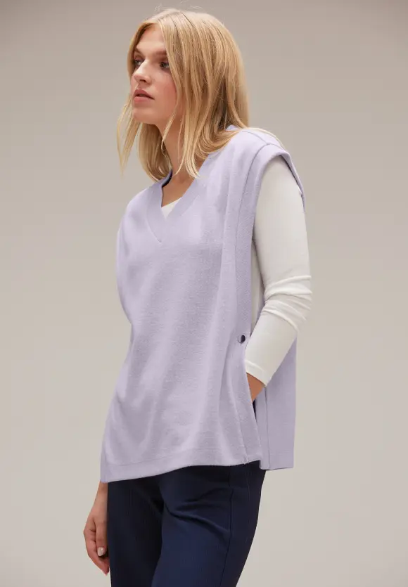 Weste mit V-Ausschnitt - soft pure lilac melange