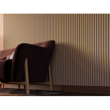 Lattenwand Decowall Acoustic Curve zand 260x30cm, 2 stuks (1.56m2)