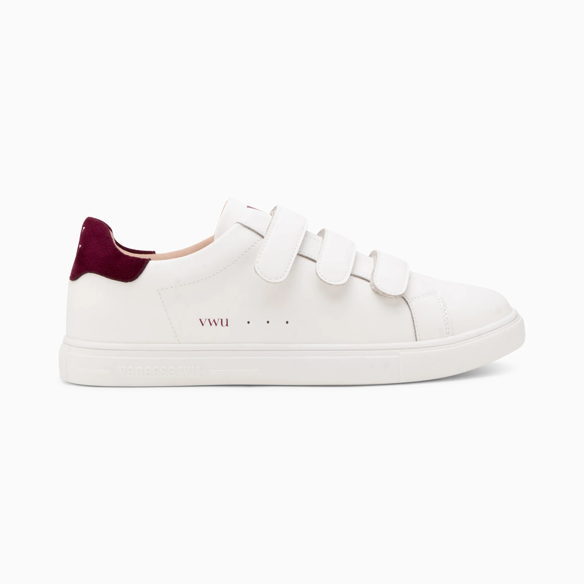 Sneakers-Baskets Nour blanc et prune à scratchs