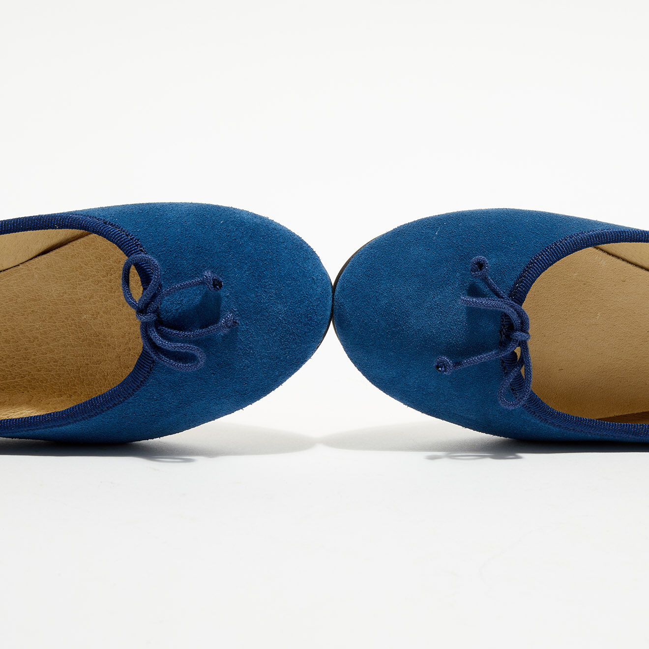 Quartier Latin Ballerines en Velours de Cuir Jeanne marine