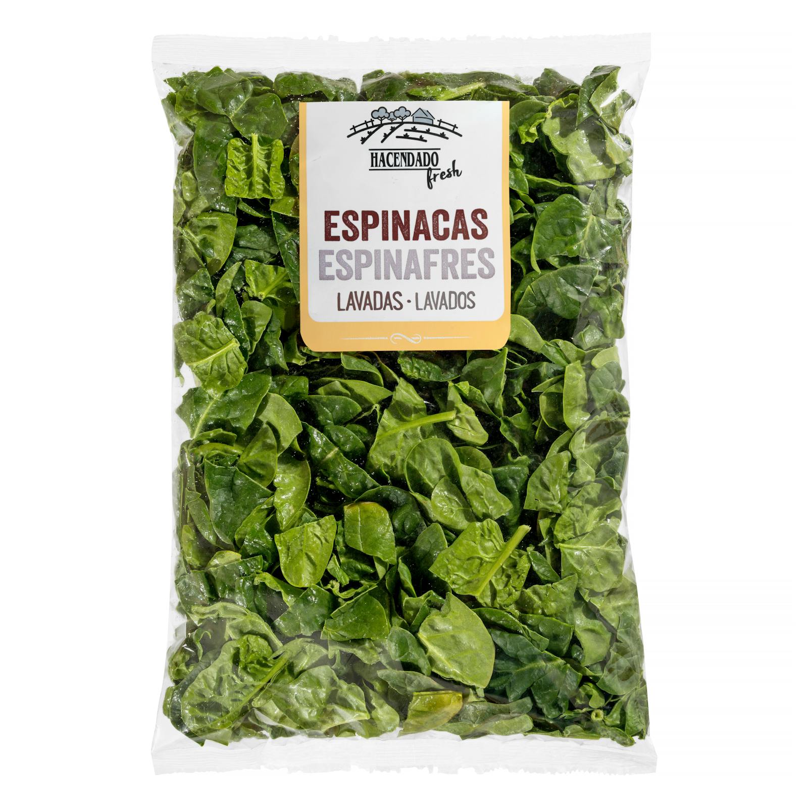 Épinards, coupés et lavés