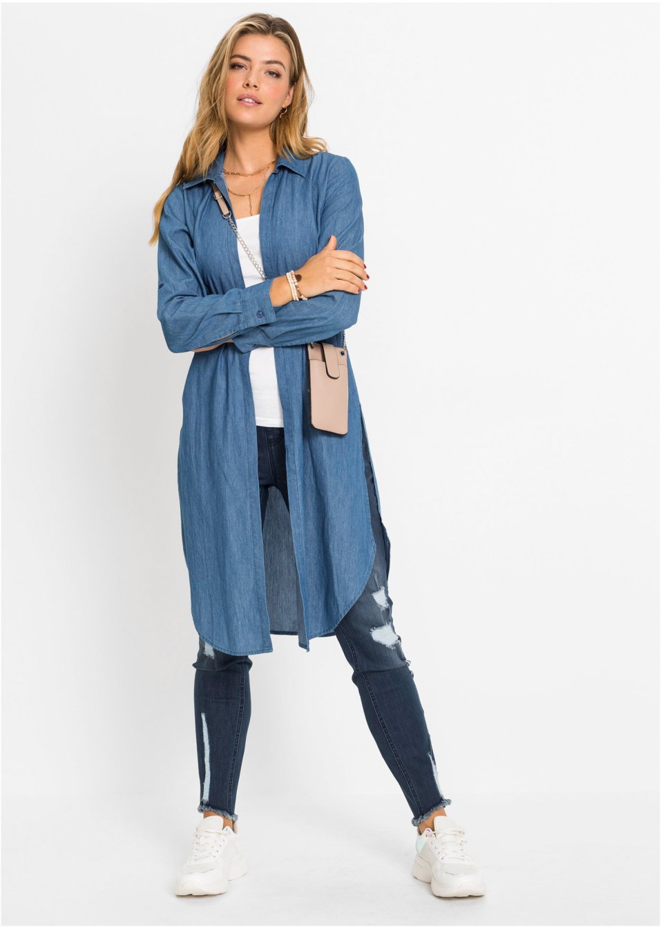 Blouse longue avec fentes latérales