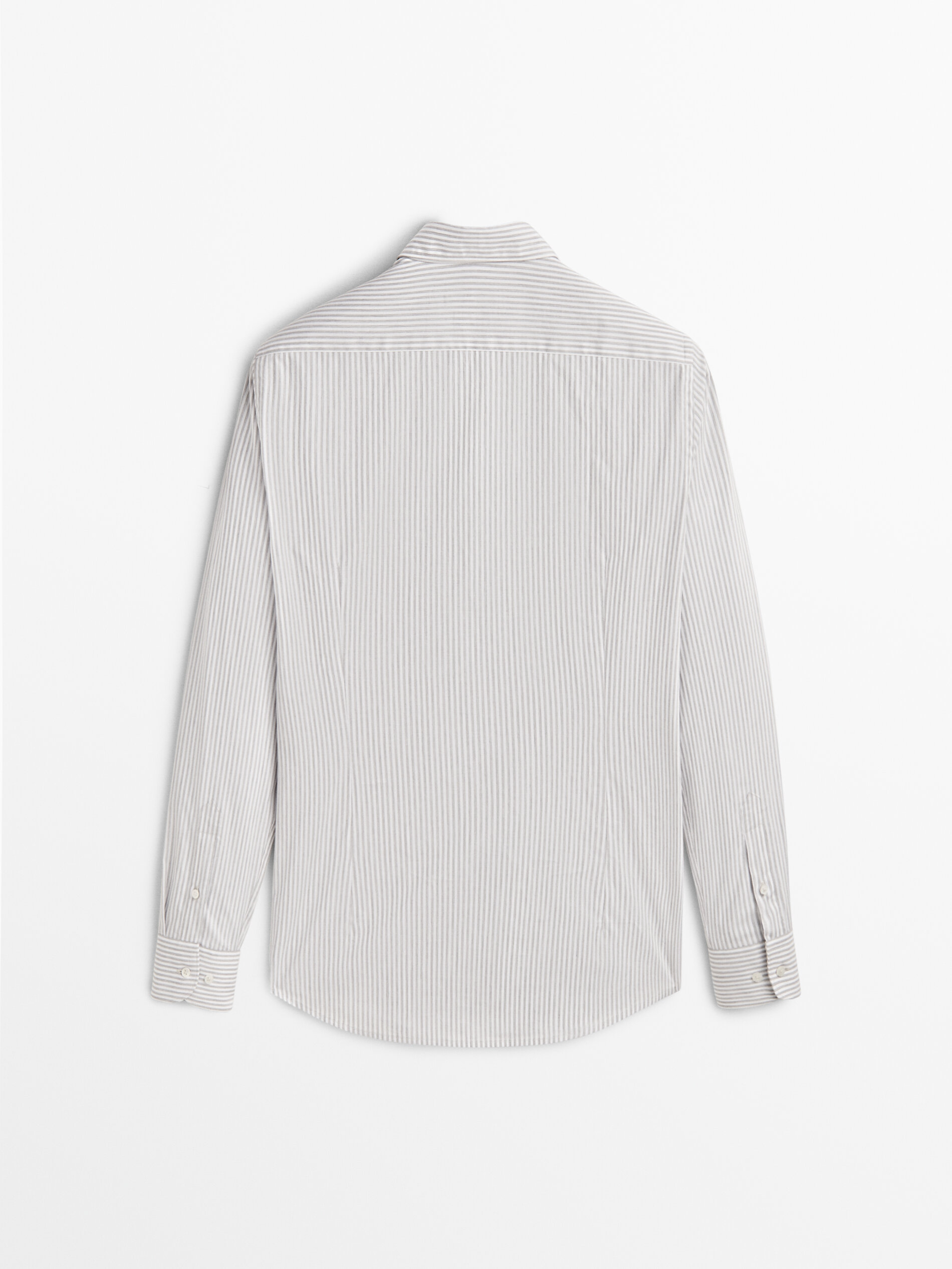 Camisa Raya Melange Slim Fit, fácil de passar a ferro - CINZA