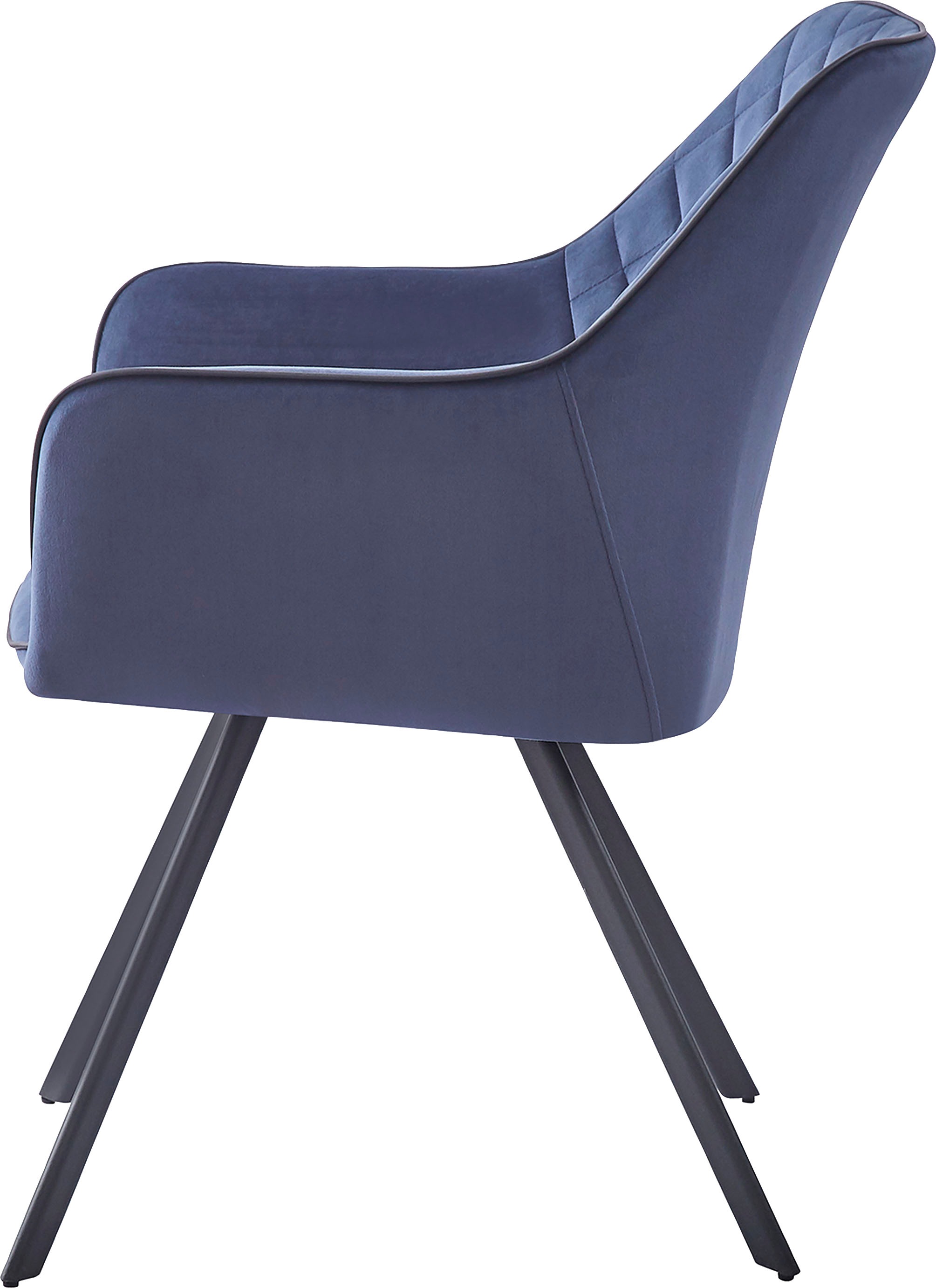Kayoom Polsterstuhl »Stuhl Amber 125, Toller Stuhl aus Samt, mit Beinen aus Eisen« () 1 Stk.Toller Stuhl aus Samt, Glamour in Ihr Zuhause, mit Beinen aus Eisen