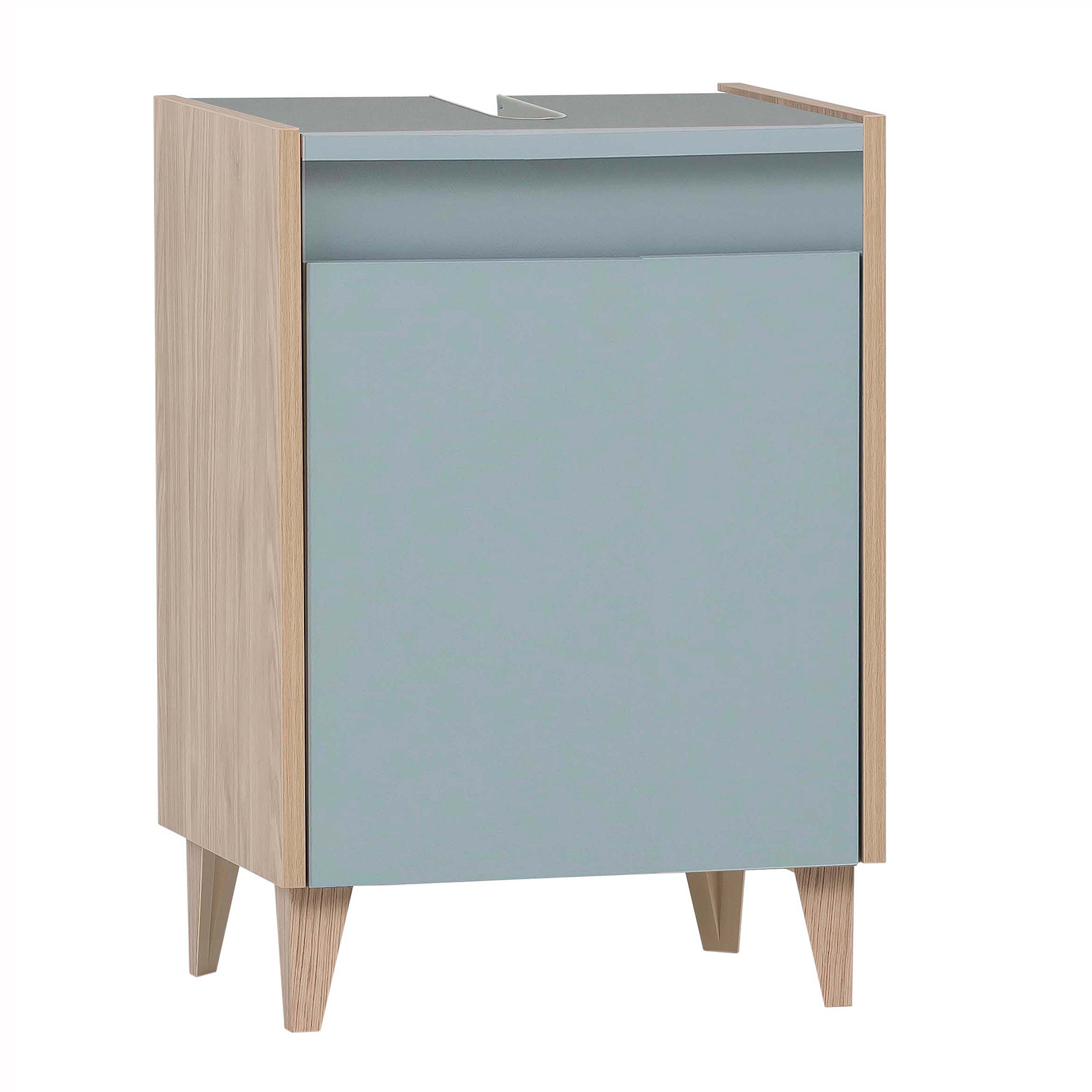 Waschbeckenunterschrank - taubenblau - Eiche hell - 41,8 cm