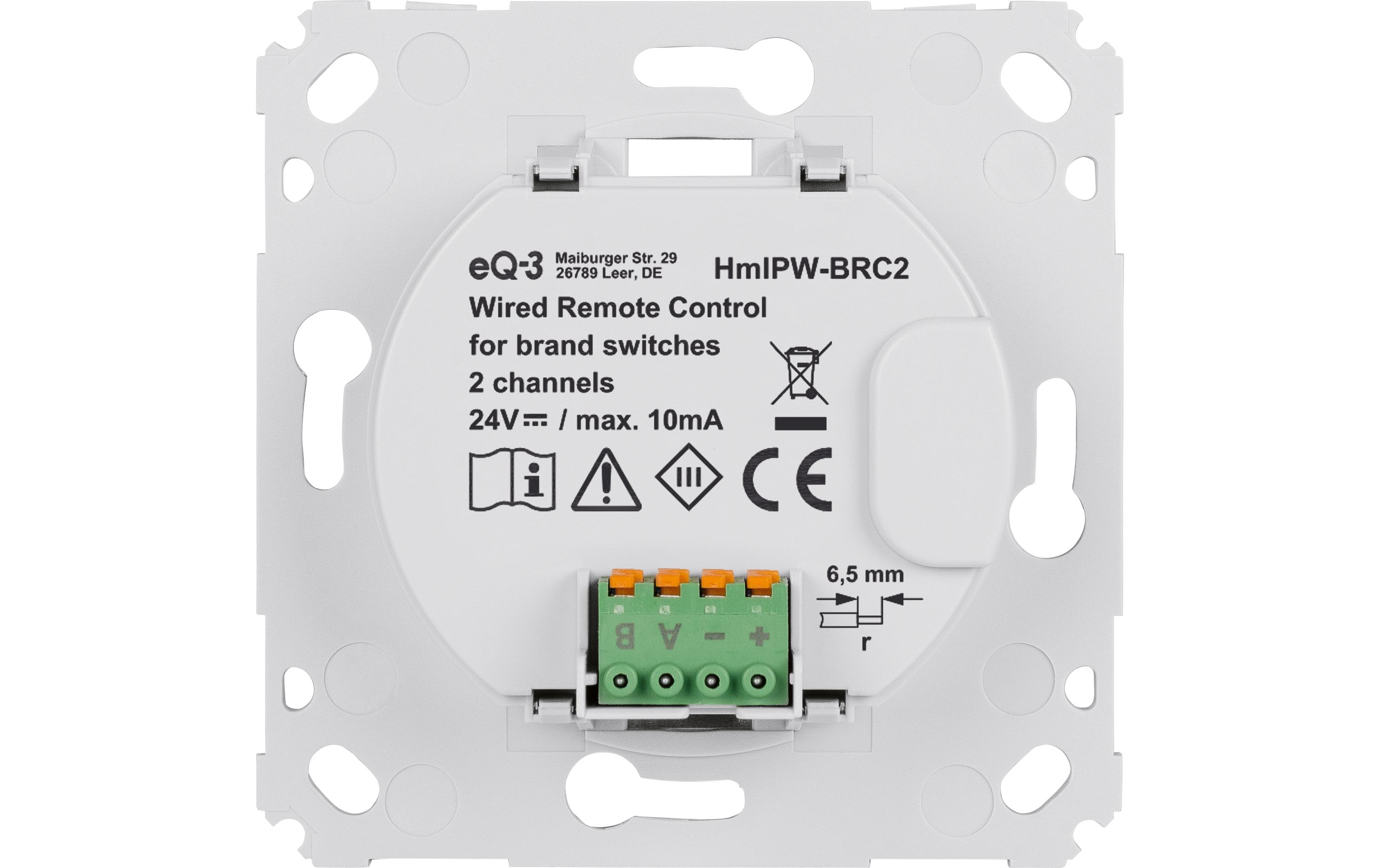 Smart Home Wired Wandtaster für Markenschalter 2-fachWandtaster für die Unterputzmontage im Smart Home – HmIPW-BRC2