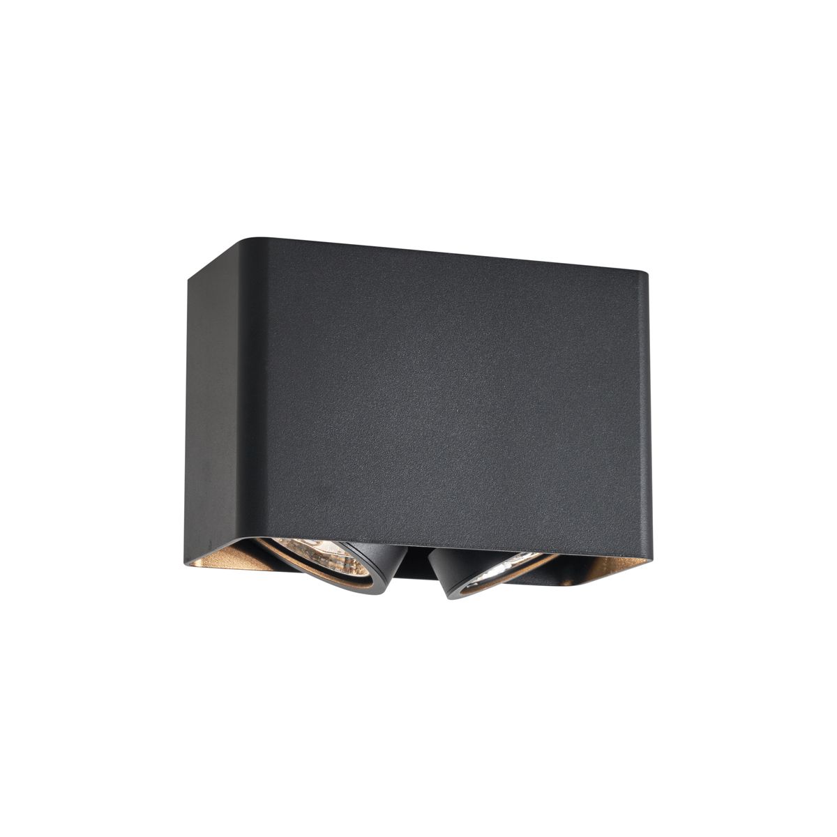 Design opbouwspot zwart GU10 70mm 2-lichts draai- en kantelbaar - Vox